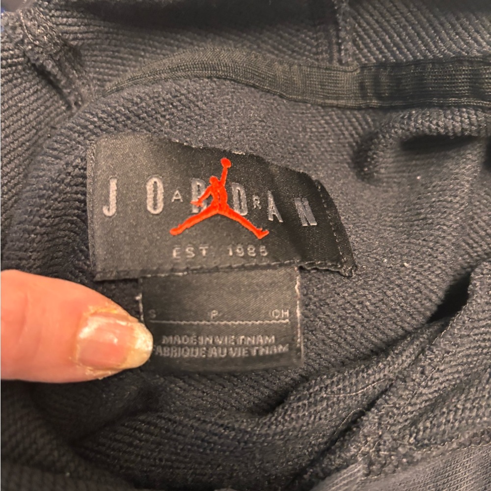 Jordan Black Hoodie with White Jumpman - Picture 10 of 11
